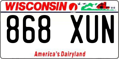 WI license plate 868XUN