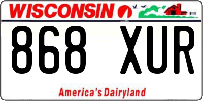 WI license plate 868XUR