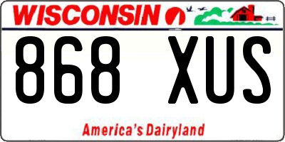 WI license plate 868XUS
