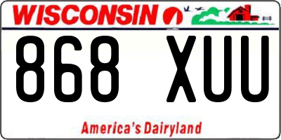 WI license plate 868XUU