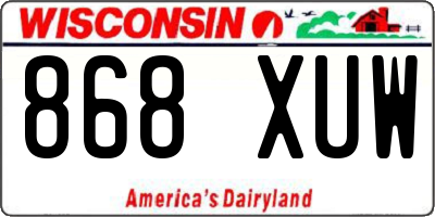 WI license plate 868XUW