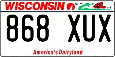 WI license plate 868XUX