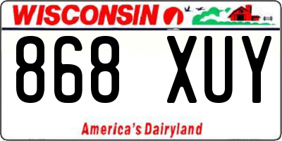 WI license plate 868XUY