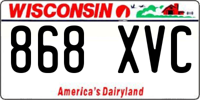 WI license plate 868XVC