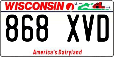 WI license plate 868XVD