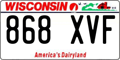 WI license plate 868XVF