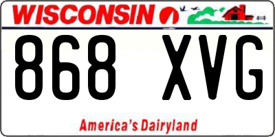 WI license plate 868XVG