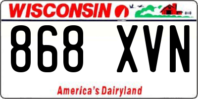 WI license plate 868XVN