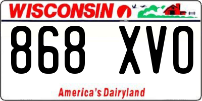 WI license plate 868XVO