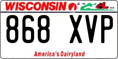 WI license plate 868XVP