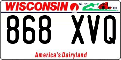 WI license plate 868XVQ