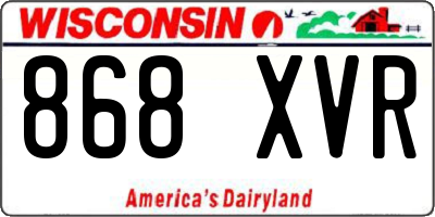 WI license plate 868XVR