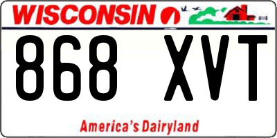 WI license plate 868XVT