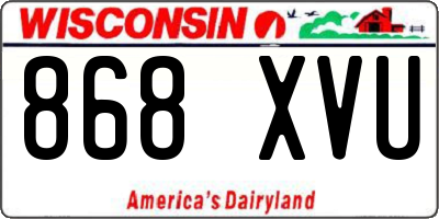 WI license plate 868XVU