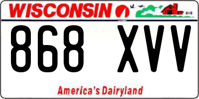 WI license plate 868XVV