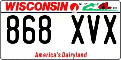 WI license plate 868XVX