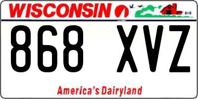 WI license plate 868XVZ