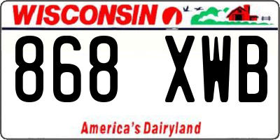 WI license plate 868XWB