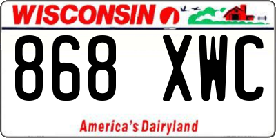 WI license plate 868XWC