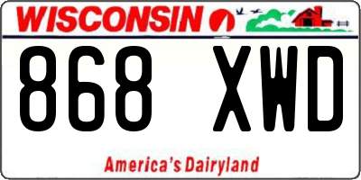 WI license plate 868XWD