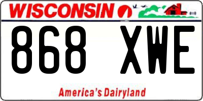 WI license plate 868XWE