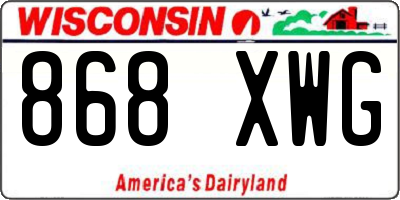 WI license plate 868XWG