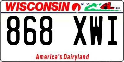 WI license plate 868XWI