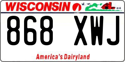 WI license plate 868XWJ