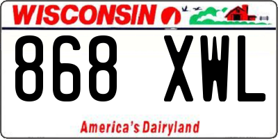 WI license plate 868XWL