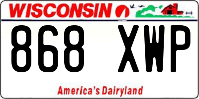 WI license plate 868XWP