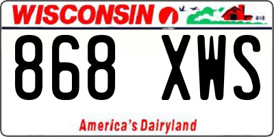 WI license plate 868XWS