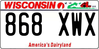 WI license plate 868XWX