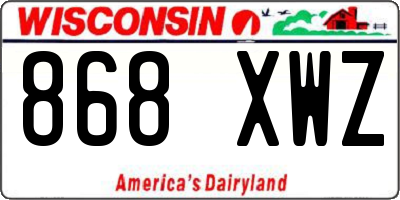WI license plate 868XWZ