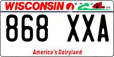 WI license plate 868XXA