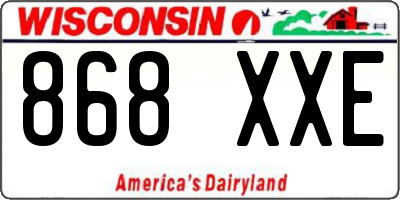 WI license plate 868XXE