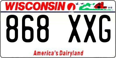 WI license plate 868XXG