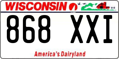 WI license plate 868XXI