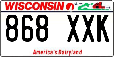 WI license plate 868XXK