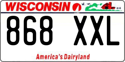 WI license plate 868XXL