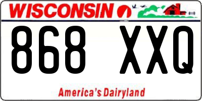 WI license plate 868XXQ