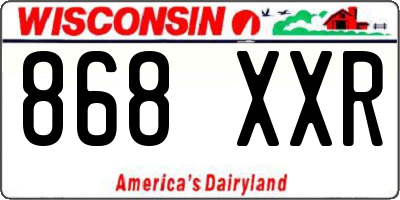 WI license plate 868XXR