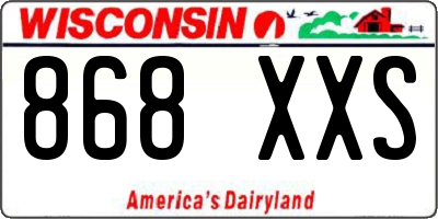 WI license plate 868XXS