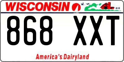 WI license plate 868XXT