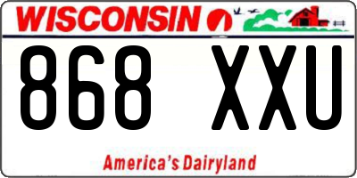 WI license plate 868XXU