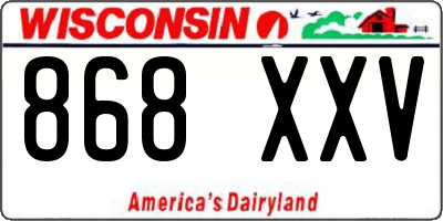 WI license plate 868XXV
