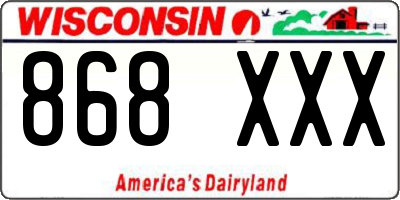 WI license plate 868XXX