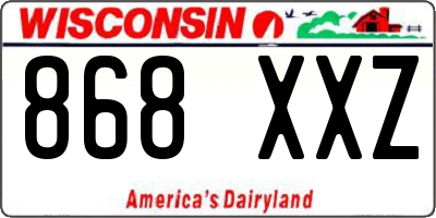WI license plate 868XXZ