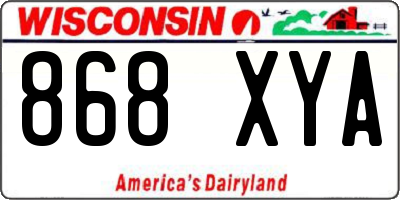 WI license plate 868XYA