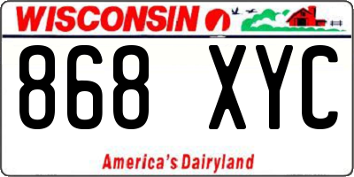 WI license plate 868XYC