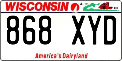 WI license plate 868XYD